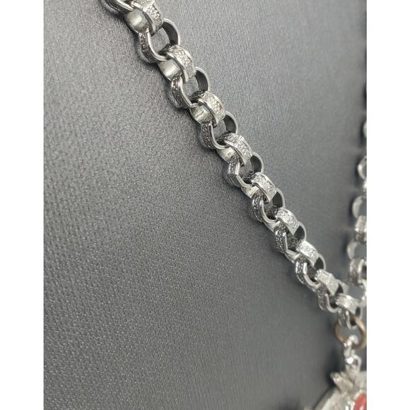 Vintage Art Arthur Pepper Red & Blue Faux-Turquoise Naja-Style Necklace - Picture 5 of 8